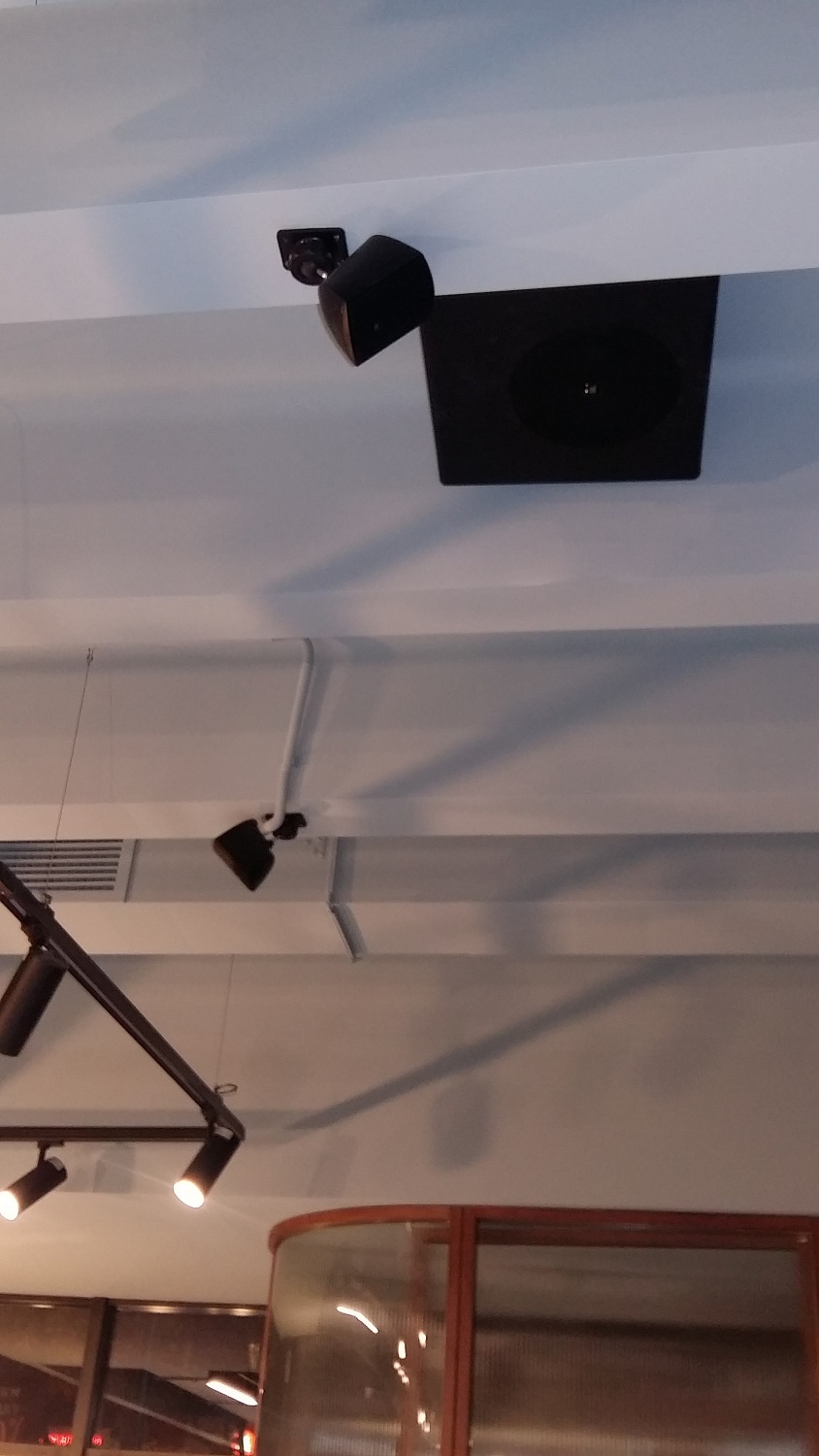 Installation of sound equipment for broadcasting background music